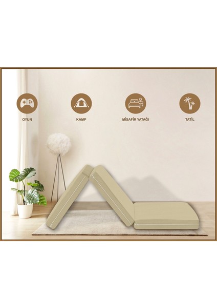 Canvas Açık Bej Fermuarlı Katlanabilir Yer Yatağı Yer Minderi 6cm fiyatları