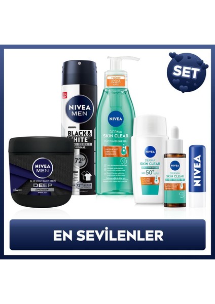 Men Damat Seti, Deodorant, Vücut Kremi, Renksiz Dudak Kremi, Sivilce Karşıtı Jel, Serum, Güneş Kremi