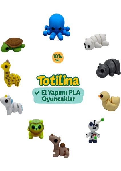 10'lu Set (Ahtapot Ayı Hipopotam Ördek Voodoo Deve Aslan Unicorn…)