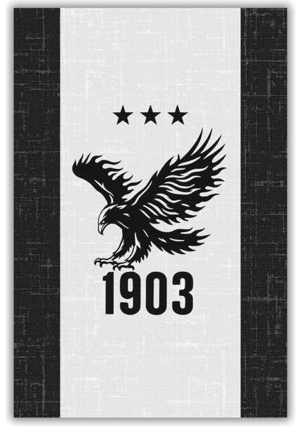 Siyah Beyaz Çarşı Karakartal Taraftarhalısı Dijital Baskılı Dokuma Kaymaz Tabanlı Yıkanabilir Çalışma Odası Halısı Beşiktaş Futbol Halısı fiyatları