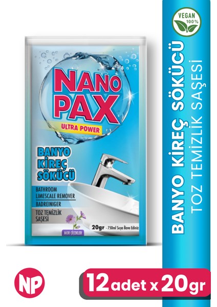 Banyo - Kireç Sökücü Toz Temizlik Saşesi (12 Adet x 20GR)