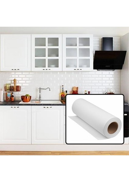 Mat Beyaz Mobilya ve Dolap Kaplama Folyosu 68 cm x 1 Metre