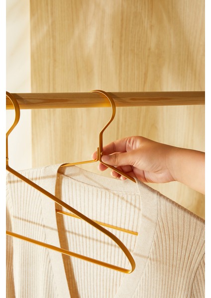 2'li Altın Renk Metal Giysi Askısı 21.5 x 42 x 1 cm fiyatları