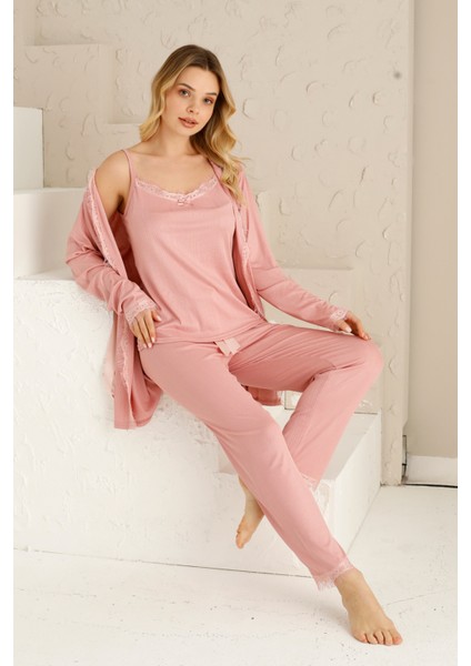 Sabahlıklı Dantel Detaylı Pegasus Kadın Pijama Takımı-Çeyizlik Takım- Geniş Beden Aralığı modelleri
