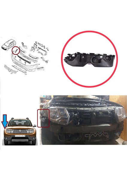 Renault Dacia Duster Mk1 Hs 2010-2017 622220011R Için Ön Sağ Tampon Iç Bağlantı Braket Ayağı modelleri