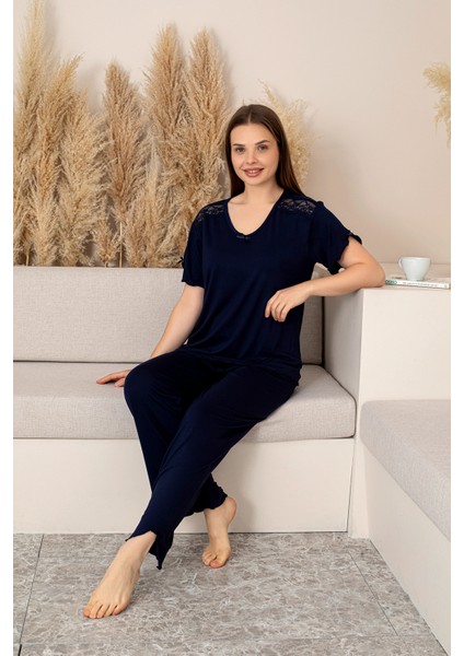 “bambu Kumaş Büyük Beden Kadın Dantelli Kısa Kollu Pijama Takımı – Yumuşak, Nefes Alabilir, Şık ve Rahat, M-5xl” modelleri