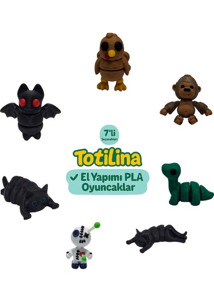 7'li Set (Hindi Goril Dinozor Kedi Voodoo Kedi Yarasa…)