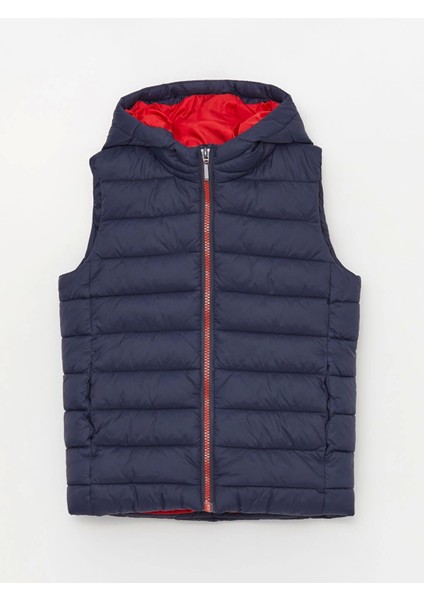 Lcw Kids Lacivert Kapüşonlu Erkek Çocuk Şişme Yelek