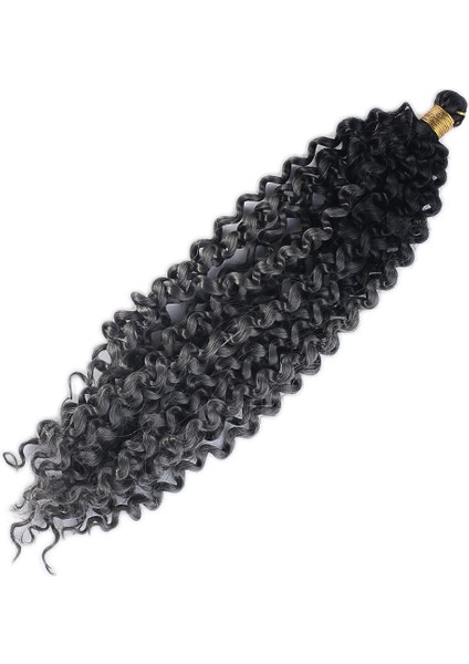 Afro Dalgası Saç / Siyah Koyu Gri Ombreli