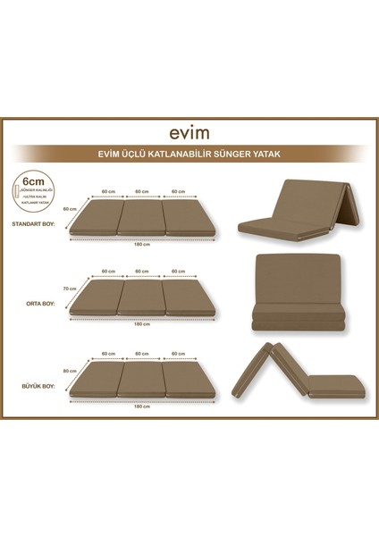 Canvas Kil Fermuarlı Katlanabilir Yer Yatağı Yer Minderi 6cm indirimleri