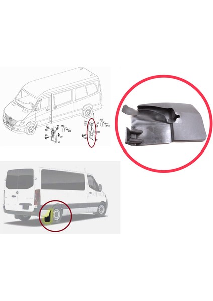 Mercedes Sprinter Mk2 906 Ncv3 Vw Crafter Mk1 2006-2017 Için Arka Sağ Tekerlek Çamurluk Paçalık modelleri