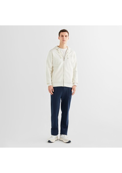 Erkek Krem Regular Fit Kapüşonlu Logolu Sweatshirt modelleri