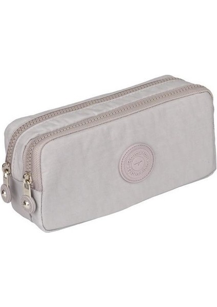 2 Bölmeli Krinkıl Kumaş Su Geçirmez Kalemlik RLX124-BEJ