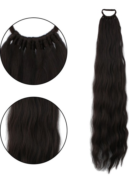 Lastik Tokalı At Kuyruğu Su Dalgalı / Kızıl Kahve