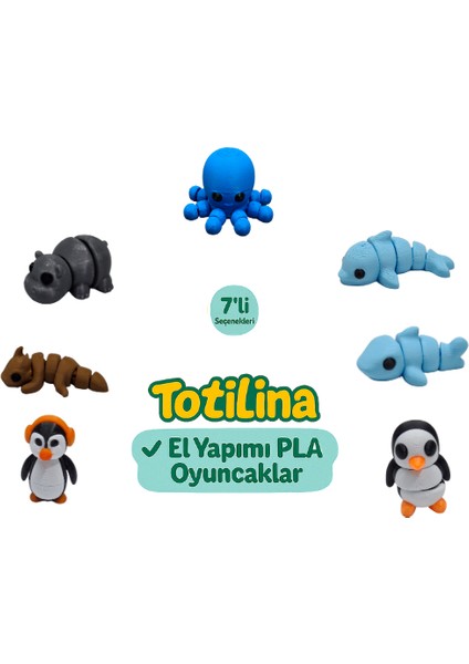 7'li Set (Ahtapot Yunus Köpek Balığı Penguen Ejderha Hipopotam…)