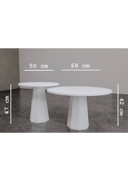 Lilyum Mantar Orta Sehpa Beyaz İkili Set fırsatları