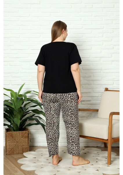 %100 Pamuk Büyük Beden 3 Parça Kadın Pijama Takımı