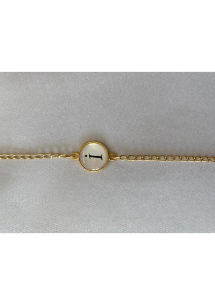 I Harfli Kalın Zincirli Bileklik Altın Renk fiyatları