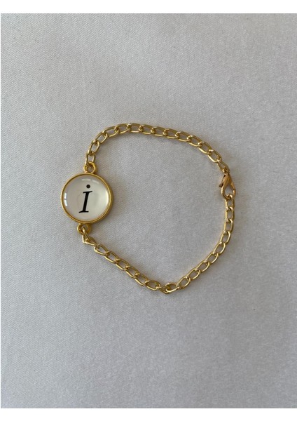 I Harfli Kalın Zincirli Bileklik Altın Renk fırsatları