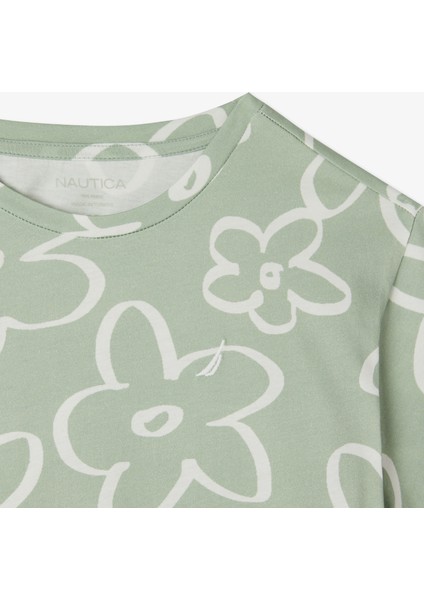 Kız Çocuk Yeşil Regular Fit Baskılı T-Shirt fiyatları