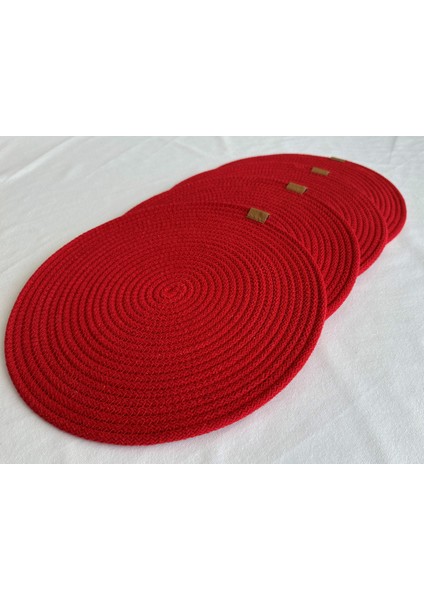 Yuvarlak Supla Kırmızı 33CM 4lü