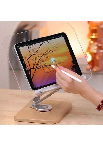 Profesyonel Kitap Okuma Tutucu Şeffaf Ders Çalışma Sunum Standı iPad ile Uyumlu Çizim Kitap Okuma Katlanabilir Ahşap Tabanlı Ayarlanabilir Tutucu