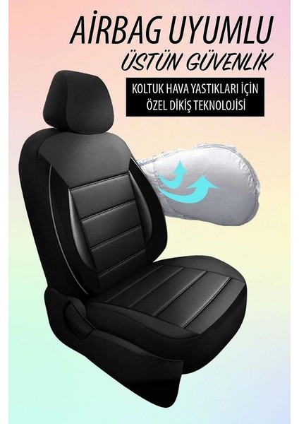 Sport Deri Koltuk Kılıfı Takımı Siyah fırsatları