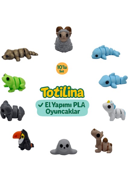 10'lu Set (Koç Yunus Köpek Balığı Unicorn Deve Fok Tukan Kuşu Fil…)