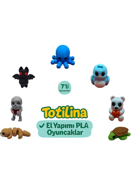 7'li Set (Ahtapot Kuş Ayı Kaplumbağa Su Samuru Iskelet Yarasa…)