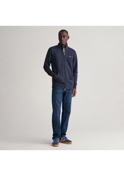 Erkek Lacivert Regular Fit Fermuarlı Sweatshirt fiyatları