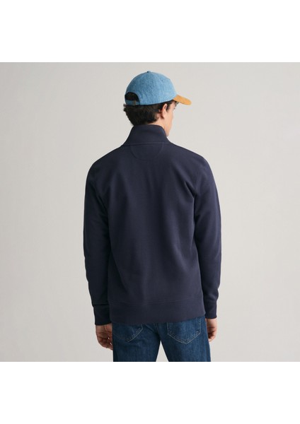 Erkek Lacivert Regular Fit Fermuarlı Sweatshirt modelleri