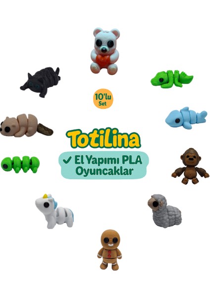 10'lu Set (Ayı Timsah Köpek Balığı Goril Koyun Kurabiye Adam…)