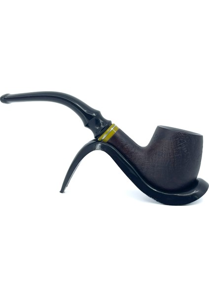 Bent Apple Briar (Gül Kökü) 9 mm Filtreli El Yapımı Pipo - 2641 indirimleri