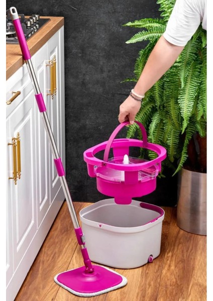 Çift Kovalı Otomatik Mop Temizlik Seti | Temiz & Kirli Su Ayrışmalı, Kendini Sıkan Mikrofiber Paspas indirimleri