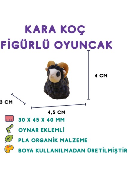 Siyah Koç Figür - Minyatür Oyuncak
