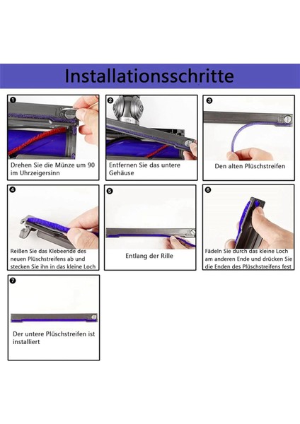 18X Yumuşak Peluş Çizgiler Dyson V6 V6 V7 V8 V10 V11 V15 Vakum Süpürge Yumuşak Silindir Yedek Parçaları (Yurt Dışından) modelleri