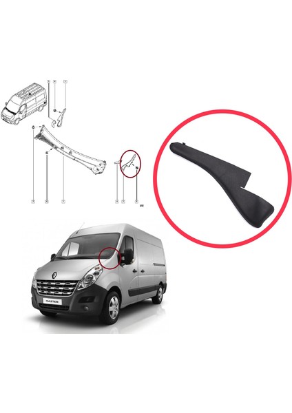 Renault Master Mk3 Nissan NV400 Interstar Opel Movano B Için Ön Cam Sol Köşe Yan Parça Izgara Kulağı modelleri