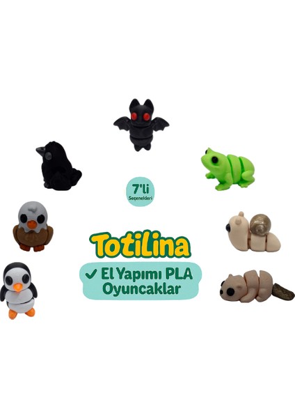 7'li Set (Yarasa Kurbağa Salyangoz Su Samuru Penguen Kartal Karga…)