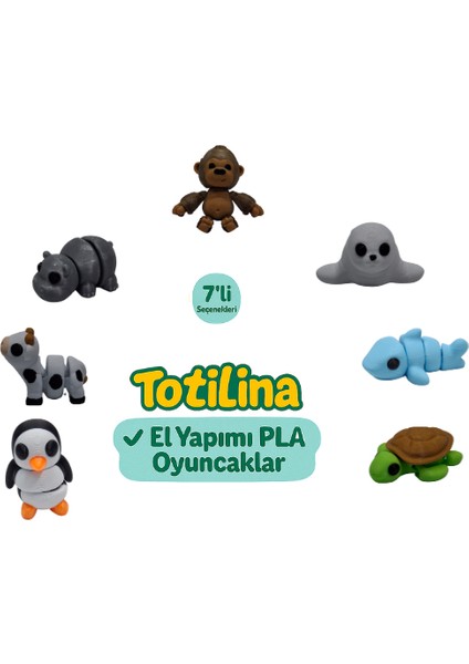 7'li Set (Goril Fok Köpek Balığı Kaplumbağa Penguen Inek Hipopotam…)