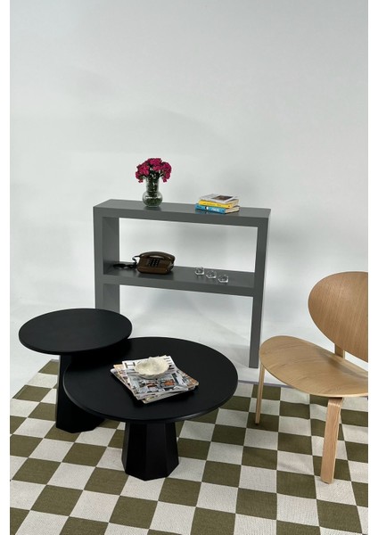 Lilyum Mantar Orta Sehpa Siyah İkili Set modelleri