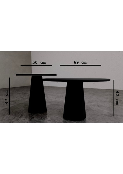 Lilyum Mantar Orta Sehpa Siyah İkili Set fırsatları