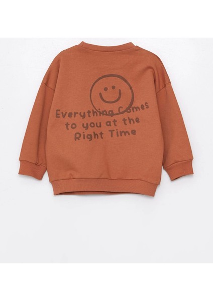Lcw Kids Kahverengi Bisiklet Yaka Erkek Bebek Sweatshirt ve Eşofman Alt 2'li modelleri