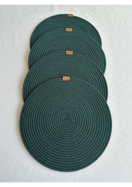 Yuvarlak Supla Koyu Yeşil 33CM 4lü