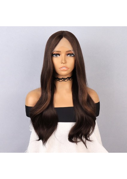 Kumral Dalgalı Işıltılı Tül Peruk