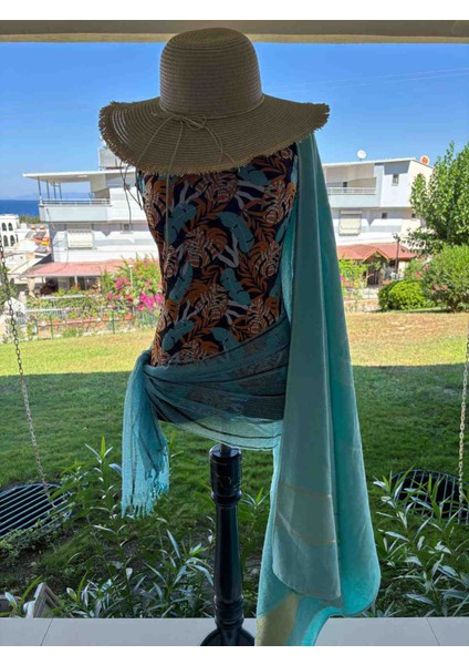 Mayo Şapka Plaj Havlusu Seti