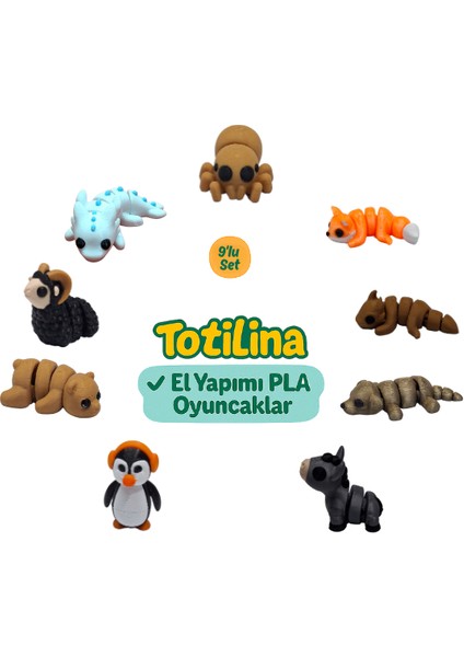 10'lu Set (Örümcek Tilki Ejderha Köpek Eşek Penguen Ayı Koç…)