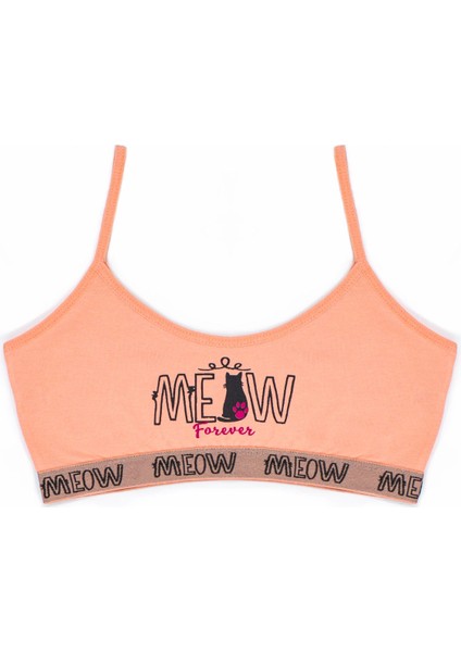 Kız Çocuk Bustiyer Şort Likralı Somon Meow (%96 Pamuk - %4 Elastan) modelleri