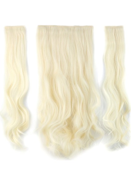 Fiber Sentetik Dalgalı Yarım Ay + 2 Yan Çıt Çıt / Platin