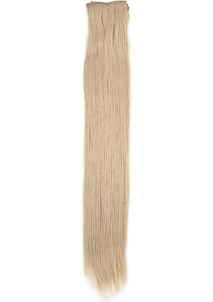 Fiber Sentetik Düz 8 Parça Çıt Çıt / Kumral Beyaz Platin Röfleli