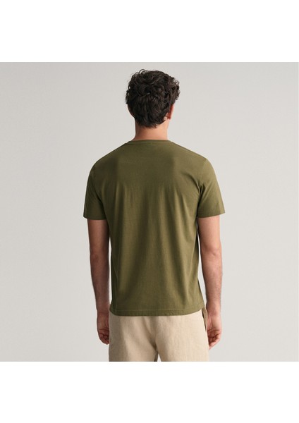 Erkek Yeşil Regular Fit Bisiklet Yaka T-Shirt modelleri